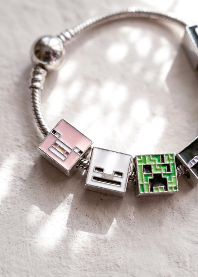 Minecraft Inspired Pixel Art Charms & Bracelet | Build Your Own Jewelry ...