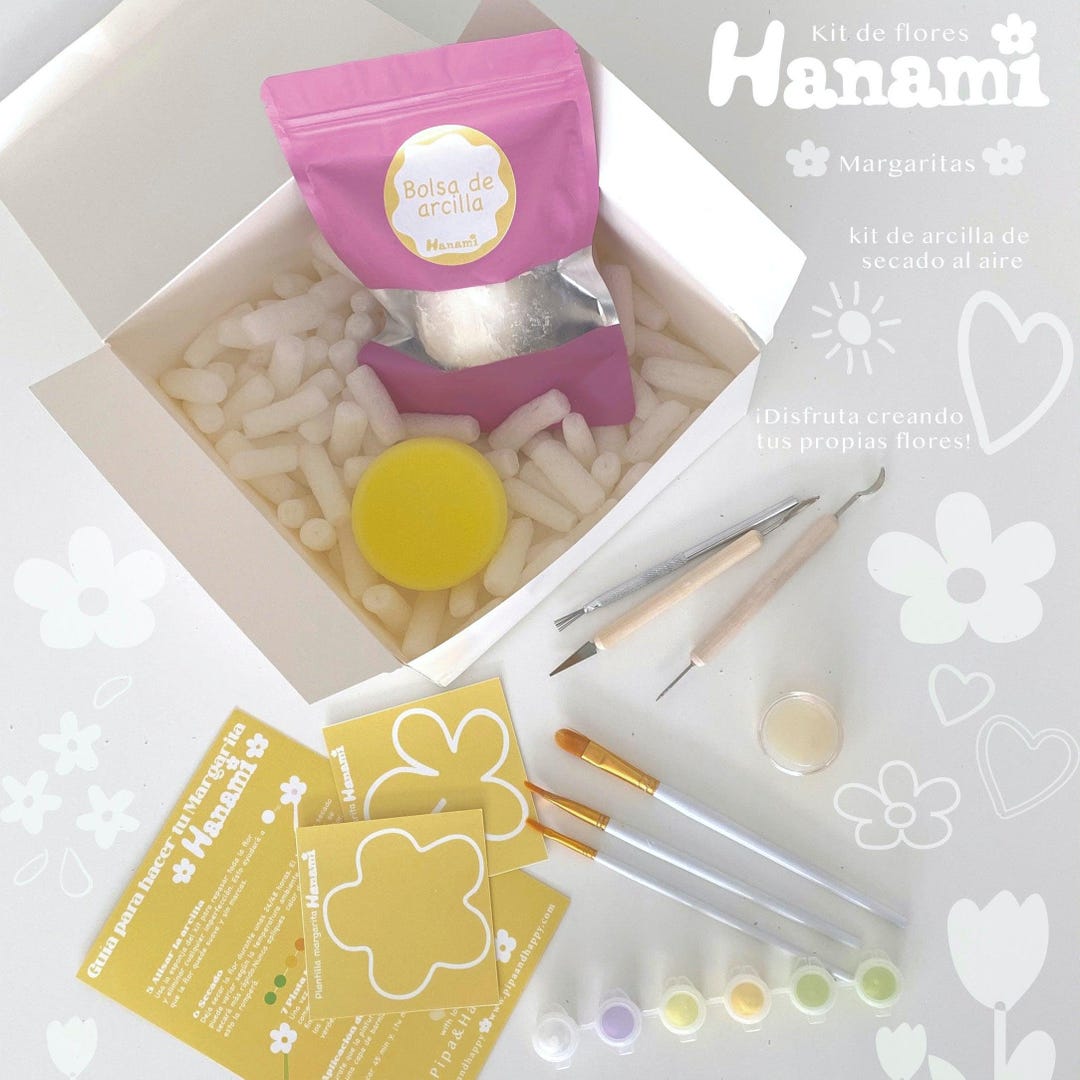 Hanami DIY Flower Kit – Air Dry Clay Art Set - Etsy Israel