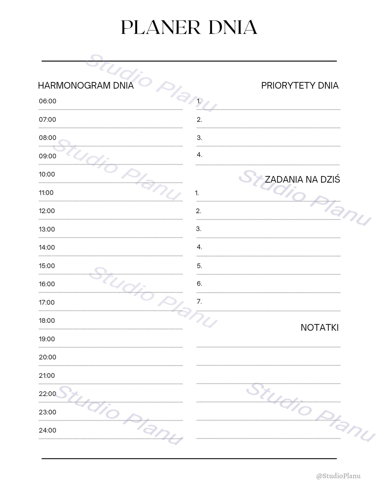 Boxing Journal Time Timeboxing Printable Journal, Printable Timeboxing Planner, Polish ...