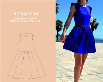 ISABEL Woman Dress PDF Pattern - with sewing instructions