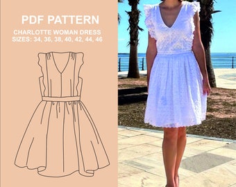 CHARLOTTE Woman Dress PDF Pattern - with sewing instructions