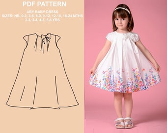 ABY Baby Girls Dress PDF Pattern - with sewing instructions