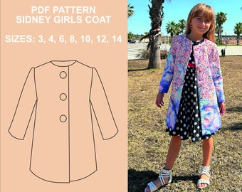 SIDNEY Girls Coat PDF Pattern - with sewing instructions