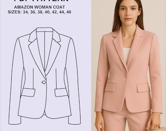 AMAZON Woman Coat - PDF PATTERN with sewing instructions
