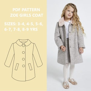 ZOE Girls Coat PDF Pattern - with sewing instructions
