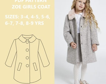 Modello PDF per cappotto per ragazze ZOE - con istruzioni per cucire