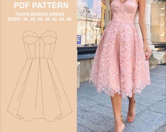 THAYS Woman Dress PDF Pattern - with sewing instructions
