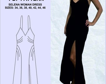 AMANDA Woman Dress PDF Pattern with sewing instructions