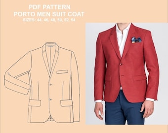 PORTO Men Suit Coat PDF Pattern – with sewing instructions