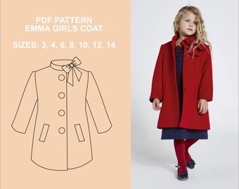 EMMA Girls Coat PDF Pattern - with sewing instructions