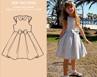 LONNIE Girls Dress PDF Pattern - with sewing instructions