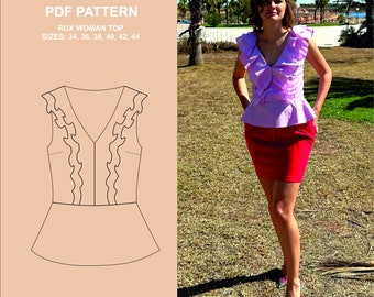 Patrón RUX Top Mujer PDF - con instrucciones de costura