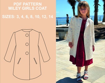 MILEY Girls Coat PDF Pattern - with sewing instructions