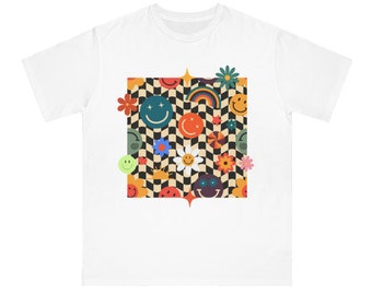 Organic Unisex Classic T-Shirt - Trippy Smiley Face Design