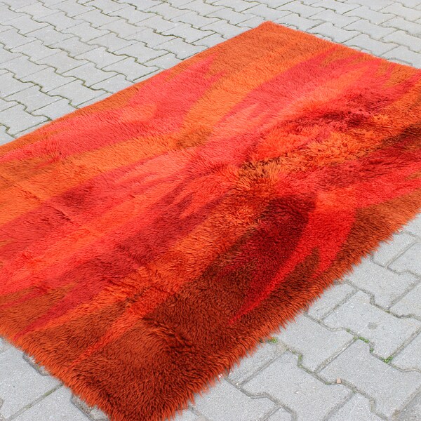 Orange Rug Etsy