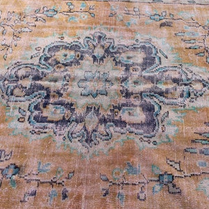 6x10 Turkish Handmade Orange Floral Rug, Oversize Oushak Rug, Hand Made Rug, Vintage Area Rug, Anatolian Rug, Home Decor Rug for Bedroom