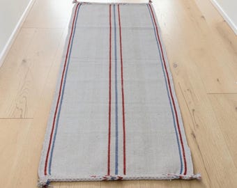 Turkish Vintage Kilim Rug: Handwoven Anatolian Hallway Runner Rug (2.3 x 7.1 ft)