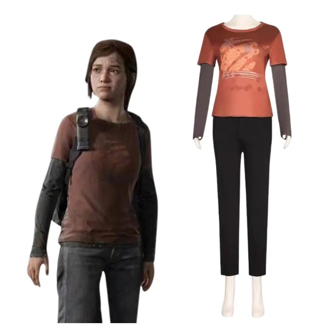The Last of Us Ellie Cosplay T-shirt Costume Outfits Halloween Party Suit  Gift