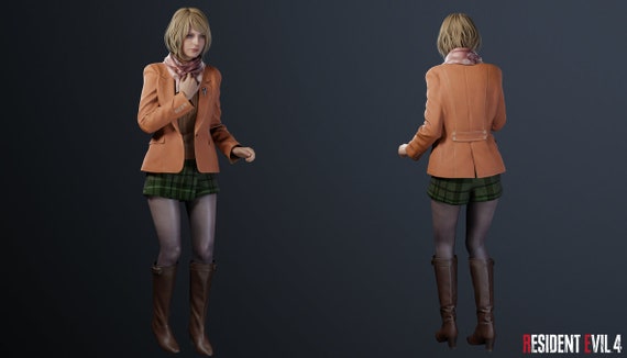 RE4 Remake Ashley Graham Cosplay Costume With Boots V2