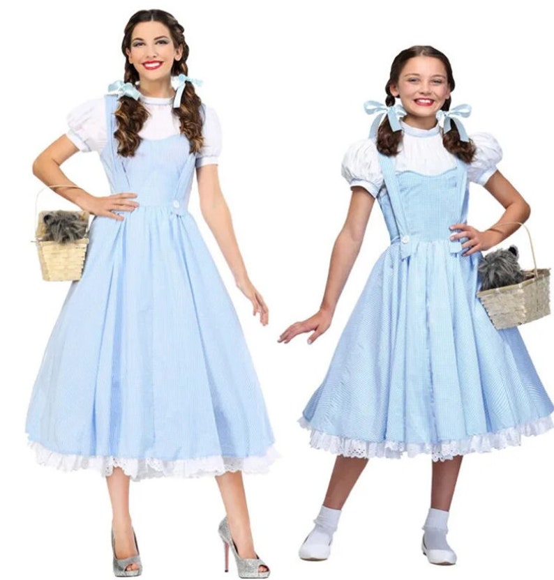 Womens Wizard of Oz Dorothy,good/bad Witch, Costume,fairytale Character Blue Gingham Dress