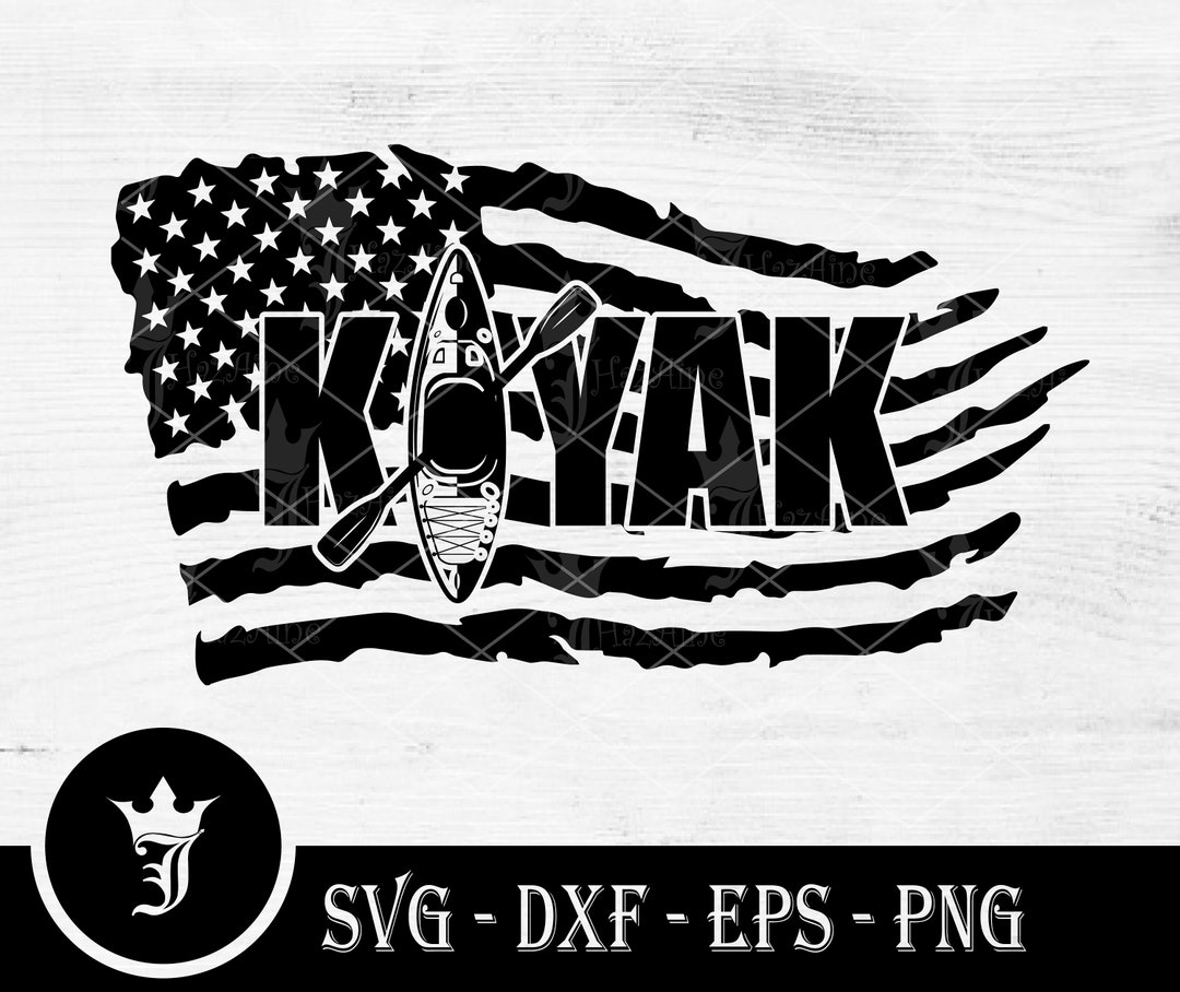 US Flag Kayak SVG Kayak Svg Boat Svg Kayaking Svg Kayak Etsy
