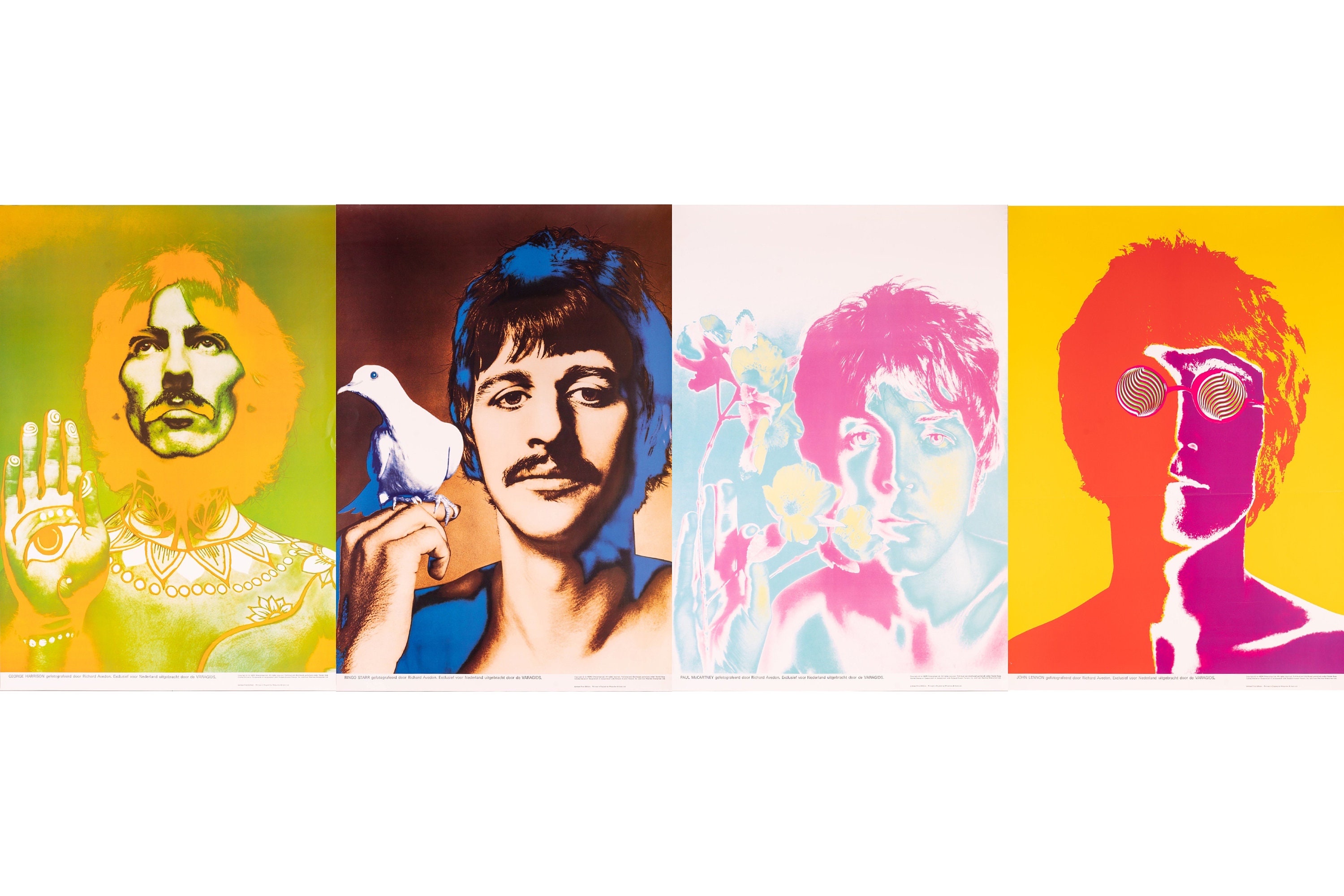The Beatles A Set of Four Richard Avedon Psychedelic Posters Etsy UK