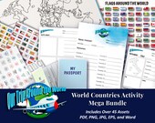 Education World Travel Activity Bundle, Instant Download, Educational Prints, Education Printables, Geography Prints, Homeschool