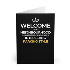 Welcome To The Neighborhood Grappige Britse kaarten uit de middenklasse | Verhuiskaart | Chique problemen | Britse humor | Britse wenskaarten, verpakking van 5