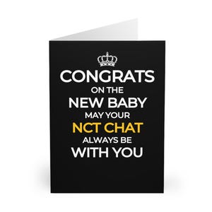 Gefeliciteerd met je baby May NCT Chat Be With You Grappige Britse kaarten | Moederkaart uit de middenklasse | Britse humor | Wenskaarten (5 stuks)