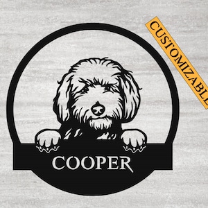Customizable LABRADOODLE wall decoration, instant download, available in SVG format.