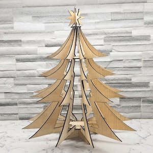 3D Christmas tree, laser cut file for 3mm wood, SVG INSTANT DOWNLOAD