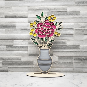 Floral table centerpiece laser cut file for 3mm wood,  available in SVG format, other formats available upon request