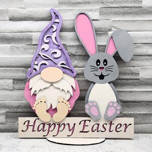 Happy Easter table centerpiece laser cut file for 3mm wood,  available in SVG format, other formats available upon request
