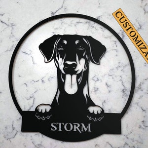 Customizable &quot;Ears Down Dobie&quot; DOBERMAN wall decoration, instant download, available in SVG format.