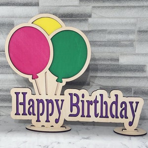 Happy Birthday table centerpiece laser cut file for 3mm wood,  available in SVG format, other formats available upon request