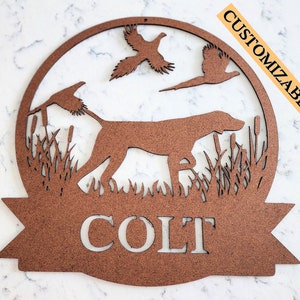 Customizable pheasant hunter, GERMAN SHORTHAIR wall decoration, instant download, available in SVG format.