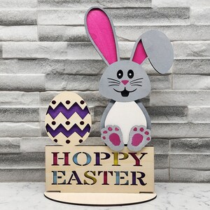 Happy Easter table centerpiece laser cut file for 3mm wood,  available in SVG format, other formats available upon request