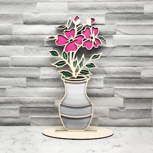 Floral table centerpiece laser cut file for 3mm wood,  available in SVG format, other formats available upon request