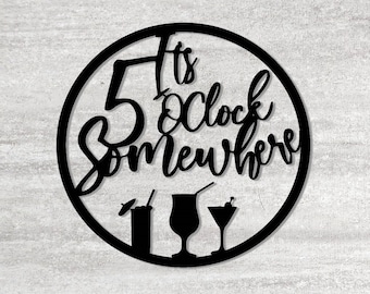 Cocktail wall decor laser cut file for 3mm wood,  available in SVG format, other formats available