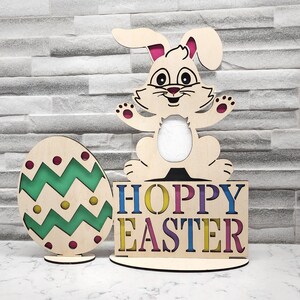 Happy Easter table centerpiece laser cut file for 3mm wood,  available in SVG format, other formats available upon request