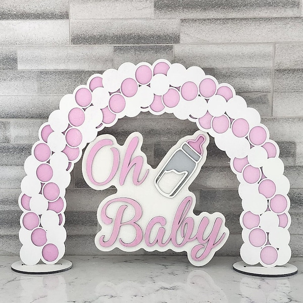 Layered Baby Shower balloon arch table centerpiece, laser cut file for 3mm wood, SVG instant download