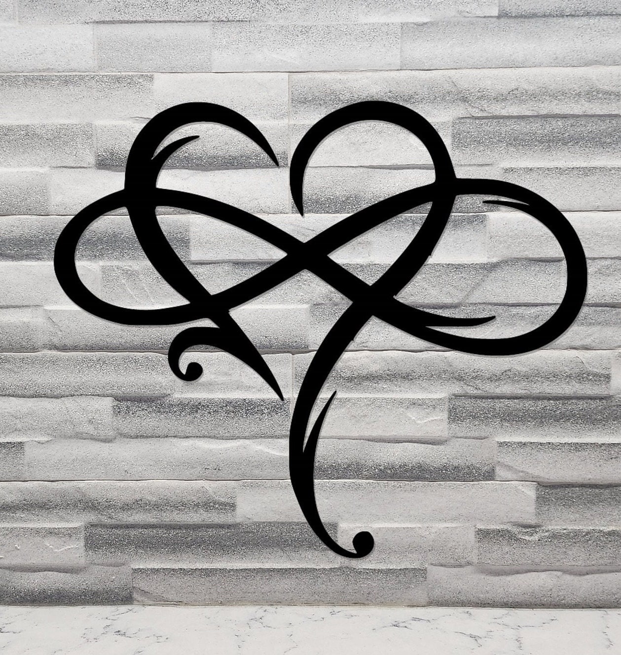 Infinity Symbol and Heart Entwined Wall Decoration, Laser Cut File