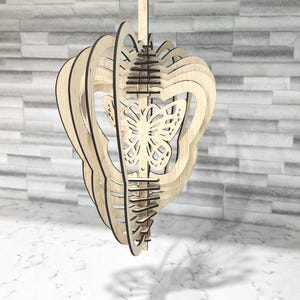 Girouette papillon (nouveau modèle), fichier de découpe laser pour bois de 3 mm, SVG à télécharger instantanément
