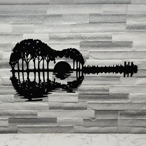 Guitar wall decoration, laser cut file, SVG instant download