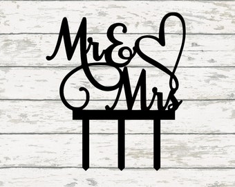Mr & Mrs Cake Topper SVG Bundlewedding Cake Topper Svglaser - Etsy