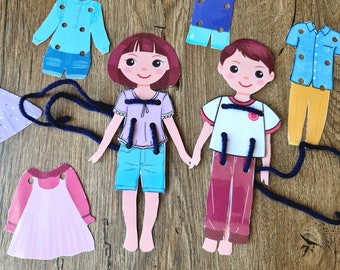 Tailor Pretend Play, Sewing Dramatic Play, Fine Motor Skill Activity, Preschool Activity, Montessori Toys, Paper Doll, Doll Dressing, Craft