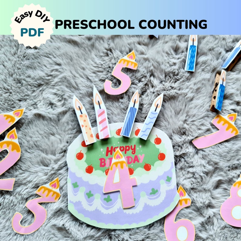 Preschool Counting Montessori Activity, Learning Numbers, Counting 110