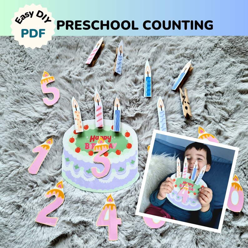 Preschool Counting Montessori Activity, Learning Numbers, Counting 110
