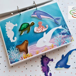 Sea Animals Quiet Book PDF, Preschool Busy Binder, Educational Printables, Learning Binder, Toddler Toys, DIY Gift for Kids, Montessori Toys image 3