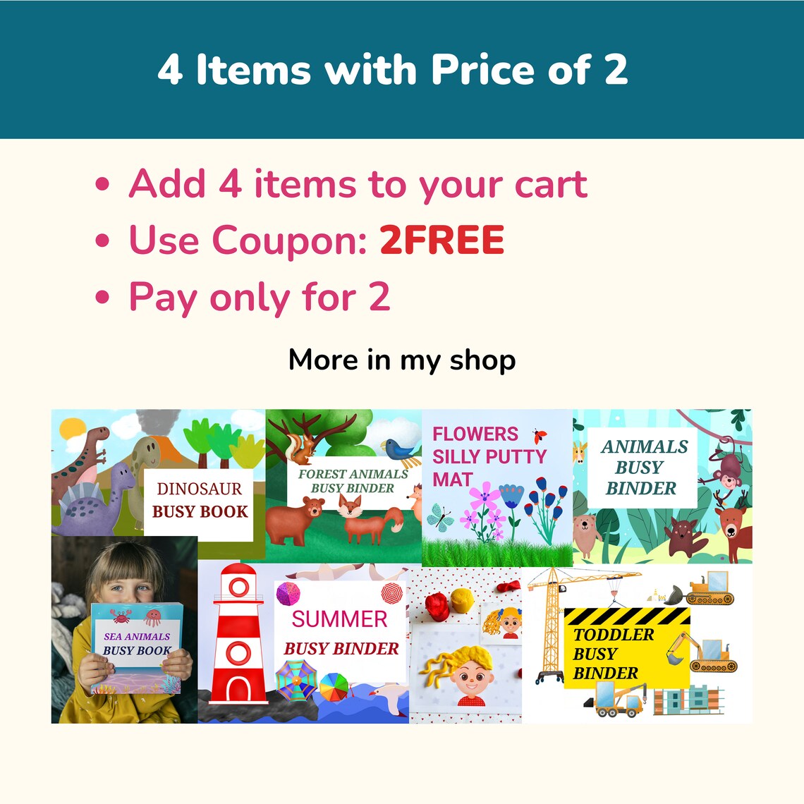 Bundle Seek & Find Counting Play Room Educational Poster, Kid Room